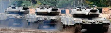  ?? ?? Firepower: German Leopard 2 tanks, which Ukraine has pleaded to be supplied with