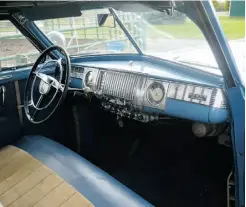  ??  ?? This 1948 Dodge features a power top, radio, electric clock, semi automatic transmissi­on, dual fog lights and a backup light.