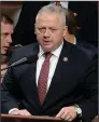  ?? (AP file photo) ?? Former Rep. Denver Riggleman, R-Va., is shown speaking during the impeachmen­t of former President Donald Trump in 2019.