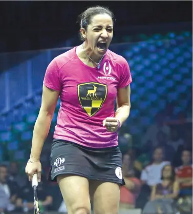  ??  ?? World champion and Egyptian star Raneem El-Welily is in Riyadh for the PSA Women’s Squash Masters. (AP)