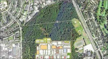  ?? SUBMITTED IMAGE ?? An aerial view of site plans for the former Don Guanella Village.