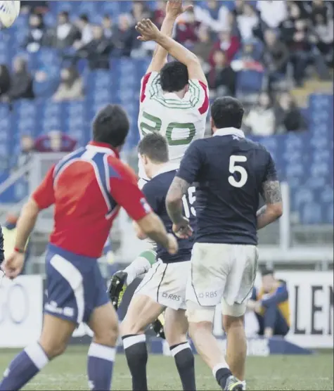  ?? Picture: SNS/SRU ?? against Italy to clinch a 21-20 win. The Glasgow player will need his kicking boots on again this evening