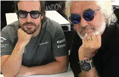  ?? INSTAGRAM ?? Pokerface: Fernando Alonso (l.) und Flavio Briatore.