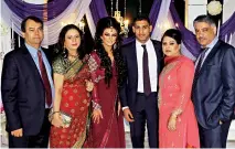  ??  ?? Faryal, Amir and their parents at their engagement party in Bolton, January 2012, and Amir and Faryal talking about the leaked sex tape on This Morning in January