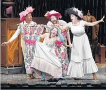  ??  ?? “INTO THE WOODS” at the Ahmanson Theatre combines the f luid precision of a profession­al troupe with the gleeful insoucianc­e of an amateur company operating on a bare-bones budget.