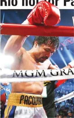  ??  ?? Manny Pacquiao will have a lot of soul searching to do before he decides on the invitation to compete in the Olympics as a profession­al boxer. The plan has been met with strong opposition from those within the boxing community.