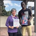  ?? Margaret Densley / Contribute­d photo ?? Marybeth Wishart with Chris Singleton at “Parker the Purple Penguin” book launch in South Carolina.