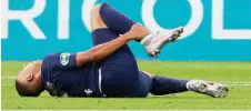  ?? — AFP photo ?? Mbappe reacts after an injury during the French Cup final match between Paris Saint-Germain and Saint-Etienne, at the Stade de France in Saint-Denis, outside Paris in this July 24 file photo.