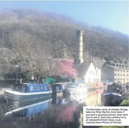  ??  ?? The Rochdale canal, at Hebden Bridge, taken by Peter Barton, from Sale. If you have a stunning picture, then we’d love to see it. Send your photos to us at viewpoints@men-news. co.uk, marking them Picture of the Day