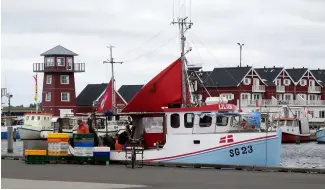  ?? ?? A   shing boat in Bagenkop, Denmark.