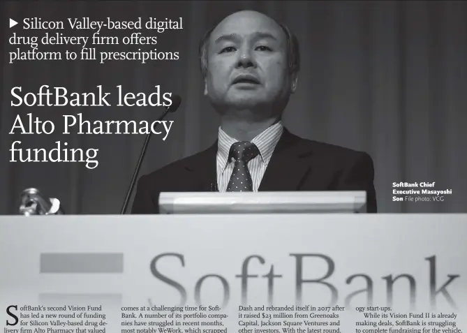  ??  ?? SoftBank Chief Executive Masayoshi Son