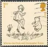  ??  ?? Sweet memories: an old Winnie-the-Pooh stamp and (right) a first US edition of The House at Pooh Corner