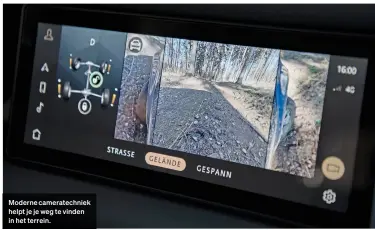  ??  ?? Moderne cameratech­niek helpt je je weg te vinden in het terrein.