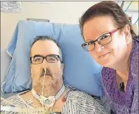  ?? LORI MACLEAN/ SUBMITTED PHOTO ?? Garfield MacLean marks his birthday in the intensive care unit of Prince County Hospital with his devoted wife of 15 years, Lori, by his side.