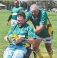  ?? Picture: SUPPLIED ?? TRY TIME: Shawn Gamble, with FNQ Cyclones’ Jamie Clarke, scores a try.