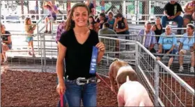  ?? SUBMITTED PHOTO - ALICE KAMP ?? Morgan Krick, Reading Fair alternate queen, won first in showmanshi­p at the Kutztown Fair Celebrity Showmanshi­p competitio­n on Aug. 18.