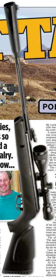  ??  ?? Frantic 999 calls ‘NOT LOADED’: Mr Luyken had an air rifle like this as he passed neighbours