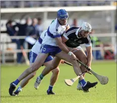  ??  ?? Bray’s Diarmuid Masterson comes under severe pressure.