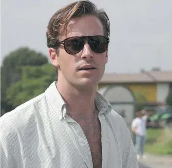  ??  ?? Armie Hammer in Call Me By Your Name: “If they actually came to me and were like: ‘Hey we’re doing another one.’ I’d be like: ‘I’m in.’ ”
