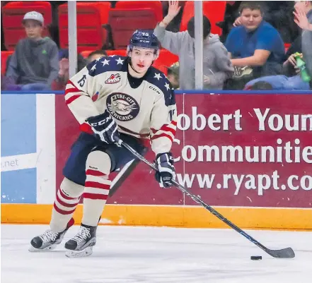  ?? — DOUG LOVE FILES ?? Tri-City star Michael Rasmussen of Surrey is leading the WHL in scoring with 11 goals in 11 games. He leads the Americans into the Langley Events Centre to face the Giants on Sunday