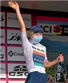  ??  ?? Mikayla Harvey won the young rider’s title at the Giro Rosa in 2020.