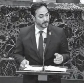  ?? Getty Images ?? El representa­nte Joaquín Castro, demócrata de Texas, habla en el Congreso, en foto de archivo.