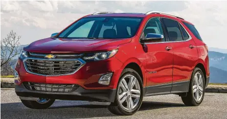  ?? Chevrolet photos ?? The redesigned 2018 Chevrolet Equinox compact crossover comes with a choice of three engines, including a turbocharg­ed four-cylinder diesel with EPA ratings of up to 39 mpg highway.