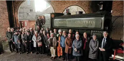  ??  ?? Above: Staff at the National Mining Museum Scotland with Lady Victoria, back in Newtongran­ge livery. NMMS Top: National Coal Board West Ayr Area No. 21, following its facelift. NMMS