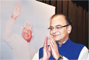  ?? PHOTO: SANJAY K SHARMA ?? Finance Minister Arun Jaitley on the sidelines of the 1st Dr APJ Abdul Kalam Memorial Lecture at India Islamic Cultural Centre, New Delhi