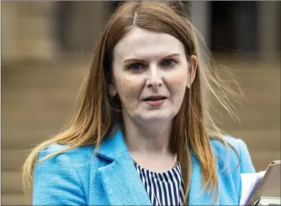  ?? ?? File photo of Caoimhe Archibald, Sinn Féin. Now Minister Archibald will soon present her first
Budget to the Assembly, and has warned that Department­s must be realistic as money available cannot keep up with demand.
Photo: PA Wire.