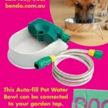  ??  ?? This Auto-fill Pet Water Bowl can be connected to your garden tap, $42.90, hoselink.com.au