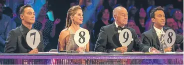  ??  ?? ■ Len has hung up his “voting paddle” after being on the show since 2004. Right – Natalie Lowe and Ian Waite.