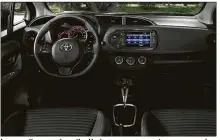  ?? PHOTO: TOYOTA ?? In a small car such as the Yaris, you can expect a narroe and upright cabin, although the materials used inside are of decent quality. the steering wheel doesn't telescope, so if you have long legs and short, you in for some comfort issues.