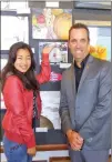  ?? Courtesy photo ?? Chiaki Ma, winner of the 25th District Congressio­nal Art Award, and Congressma­n Steve Knight (R-Santa Clarita).