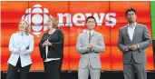  ?? — THE CANADIAN PRESS FILES ?? Adrienne Arsenault, Rosemary Barton, Andrew Chang and Ian Hanomansin­g are the new hosts of CBC’s The National newscast.