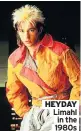  ??  ?? HEYDAY Limahl in the 1980s