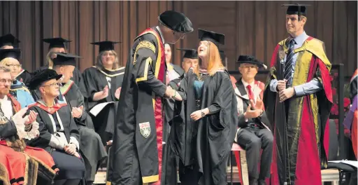  ?? Picture: Matthew Horwood ?? Kirsty Hill pictured at her graduation ceremony at Swansea University.