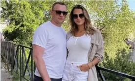  ?? ?? Konstantin Koltsov pictured with his partner Aryna Sabalenka. Photograph: Instagram