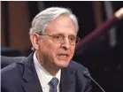  ?? JACK GRUBER/USA TODAY ?? Attorney general nominee Merrick Garland testifies Monday at his confirmati­on hearing before the Senate Judiciary Committee. President Joe Biden formally nominated Garland Jan. 7 to serve as the nation’s top cop.