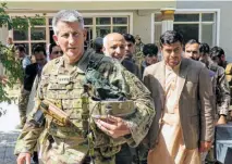  ??  ?? GENERAL JOHN NICHOLSON, Commander of the Resolute Support forces and U.S. forces in Afghanista­n, during an official visit in Farah province on May 19.