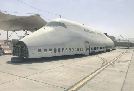  ?? Photos Falcon Aircraft Recycling ?? The top half of a 747 sits on the apron at RAK Airport waiting to be sold … for $200,000
