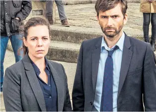  ?? Picture: ITV ?? Sleuths...Olivia Colman as DS Ellie Miller and David Tennant as DI Alec Hardy