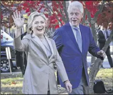  ?? SETH WENIG / AP FILE ?? Falling in line with tradition, former president Bill Clinton and Hillary Clinton plan to attend Donald Trump’s inaugurati­on.