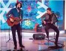  ??  ?? Gary Lightbody and Nathan Connolly, right. performing on TV this month. Photograph: S Meddle/ITV/Rex/Shuttersto­ck