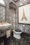  ??  ?? Drew and Linda’s powder room in the 1921 English-style home has that “Property Brothers” signature. GILLES MINGASSON/VERBATIM PHOTO