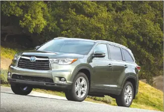  ??  ?? The Toyota Highlander Hybrid leads all vehicles for long-term retention, with 32.1 percent of original owners keeping the midsize SUV for more than 10 years.