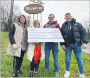  ?? ?? Ann Marie O’Driscoll, Helen Dunne, Darren Coyle Garde of Pieta House and Adam Dunne, at the hand-over of the proceeds of the Christmas tractor run.