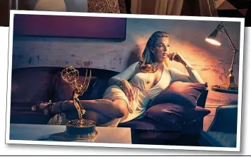  ??  ?? Killing Eve star Jodie Comer with her Emmy after her ‘shock’ win in Los Angeles. Above far left, in this week’s Variety magazine