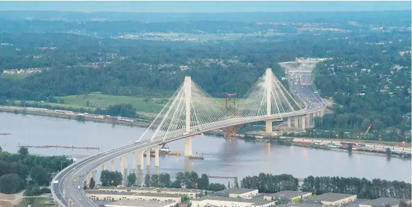  ?? — STUART MCCALL/NORTH LIGHT FILES ?? The B.C. government removed tolls from the Port Mann, above, and Golden Ears bridges on Sept. 1. The Port Mann Bridge had 4.36 million crossings in September, compared to 3.54 million in September 2016 — an increase of 27 per cent.