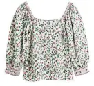  ?? ?? Strawberry vine print cream top, £49.50, Oliver Bonas.